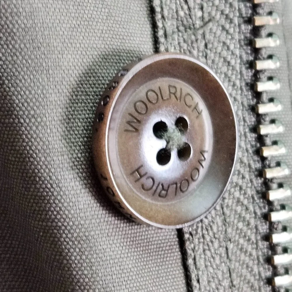 Woolrich Field Military Jacket Mens Sz M Green Buttons Long Sleeve Cargo Pockets - Picture 10 of 16